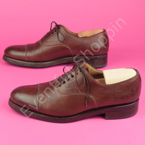 Paul Stuart Shoes Mens 9 Brown Cap Toe Oxford Sestiere Dainite Soles Italy - Picture 5 of 11